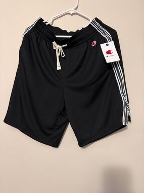 Champion Black Men's Athletic Shorts with White Side Stripes size small NWT